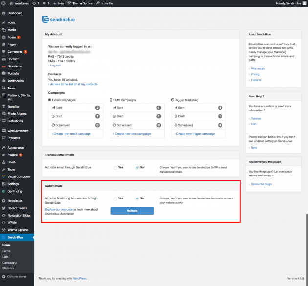 SendinBlue for WordPress marketing automation plugin