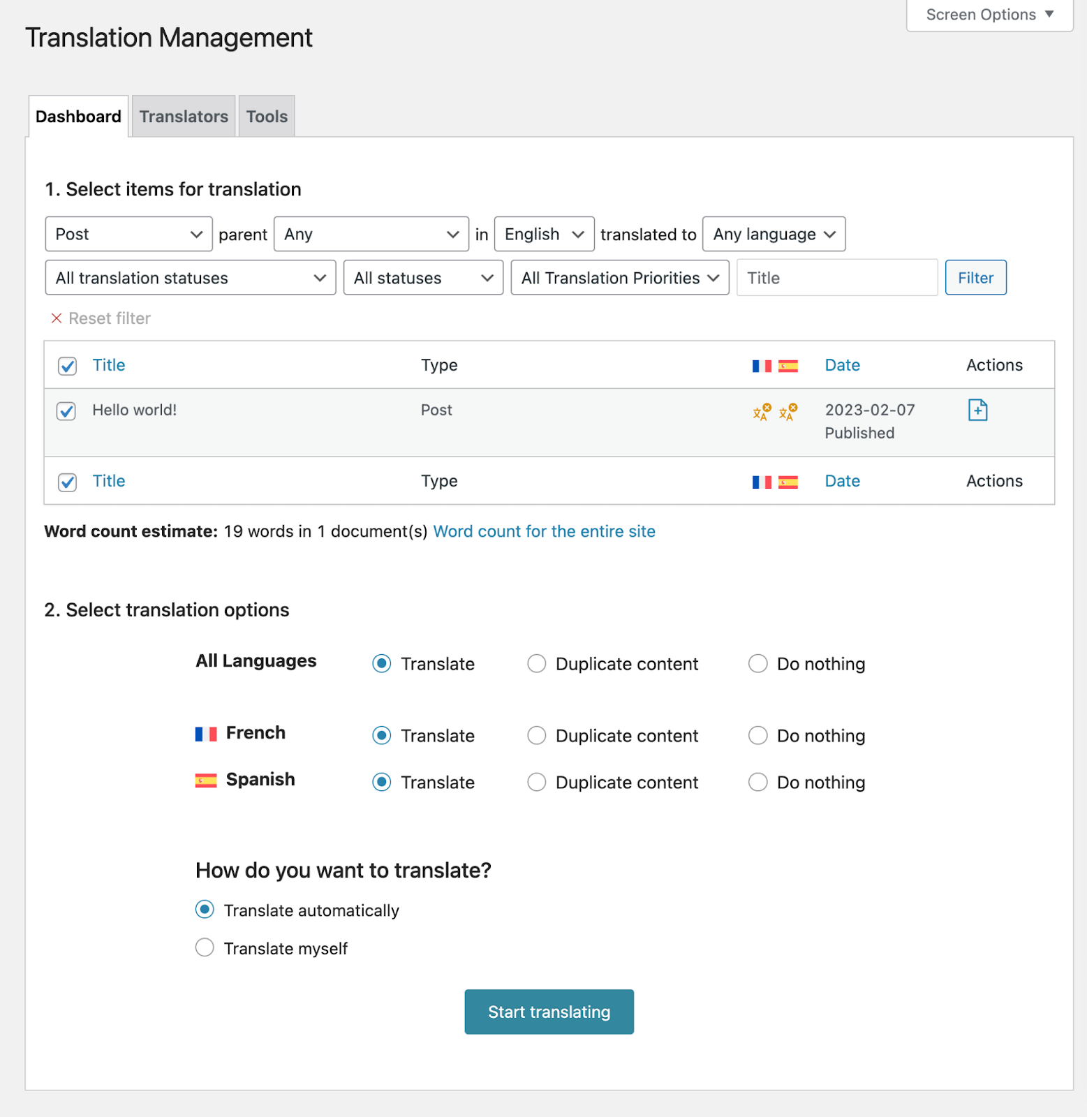 Translation Management