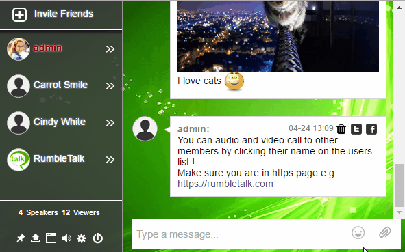 RumbleTalk group chat service for websites