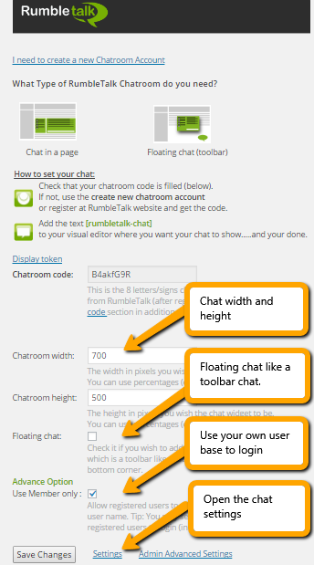 members integration to your chatroom