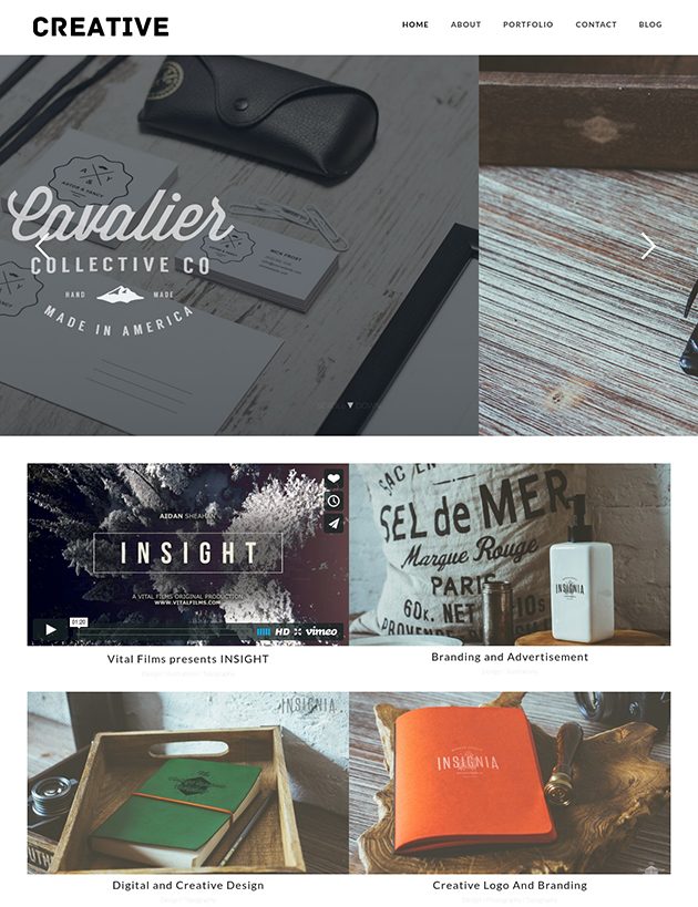 Creative responsive WordPress theme