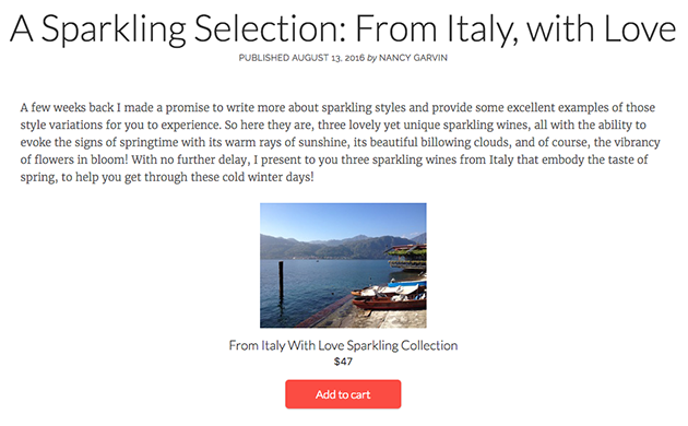 Example of Ecwid buy button on WordPress blog