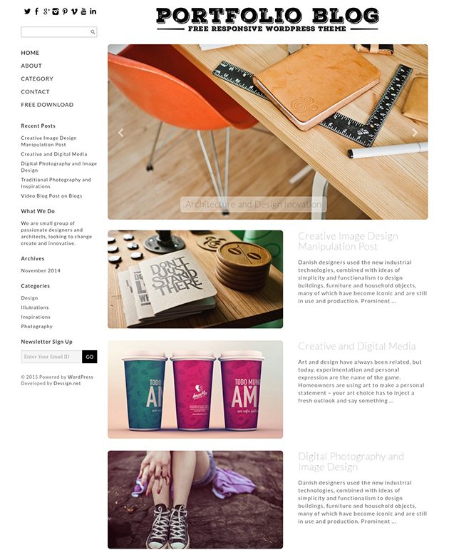 Portfolio Blog responsive WordPress theme
