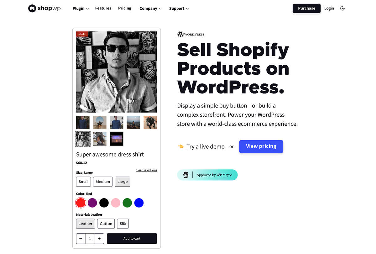 ShopWP website homepage.