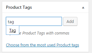 adding tags for product