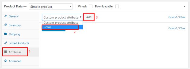 assign attribute to a product