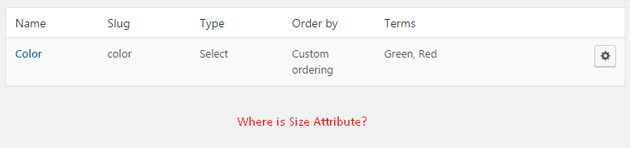 attribute missing