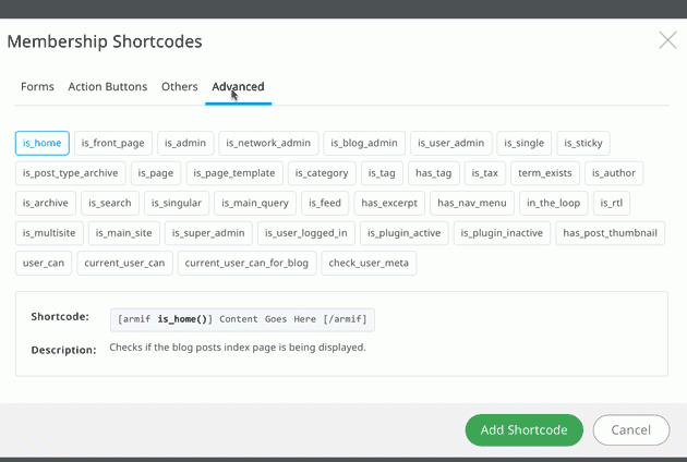 armember-shortcodes