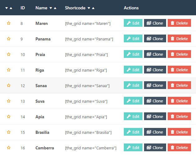 Choose a demo grid