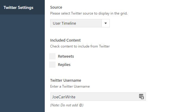 Twitter settings