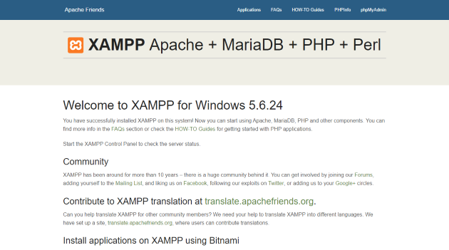 XAMPP Start Page