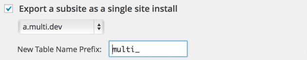 Migrate Multisite to Single Site - WP Migrate DB Pro, Export File, New Table Name Prefix