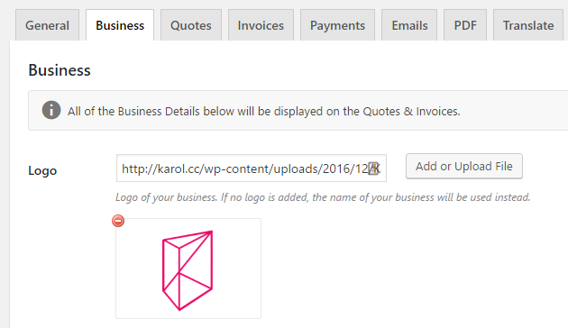business tab