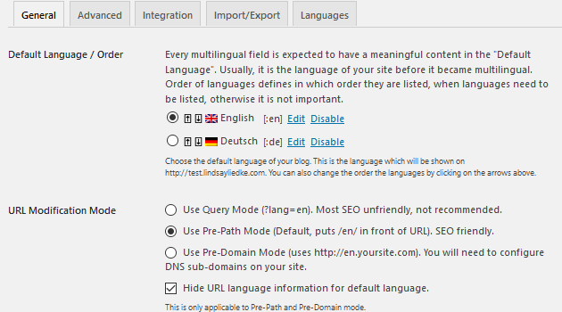 qTranslate X - Setup
