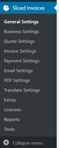 sidebar menu