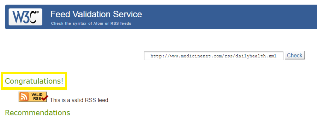 Check validity of feed source.