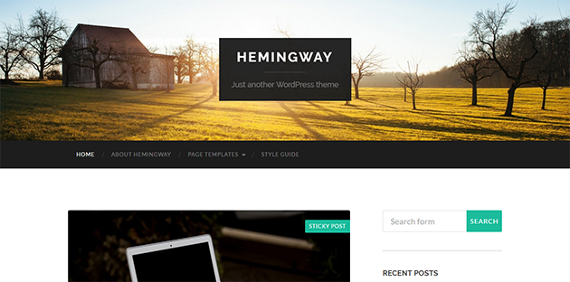 Hemingway Blogging Theme
