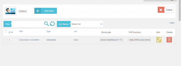 MailChimp WD Forms