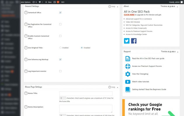 All-in-one general settings