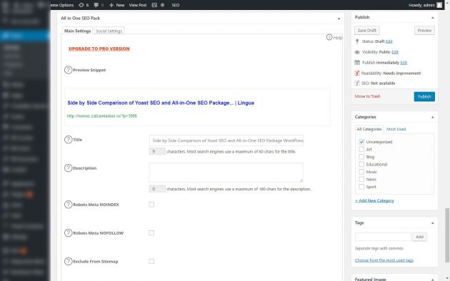 All-in-one on-page optimisation