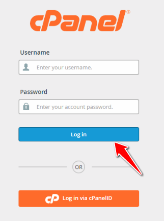 Log in to your cPanel Account