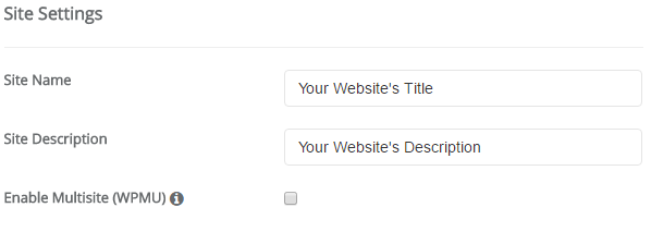 Site settings