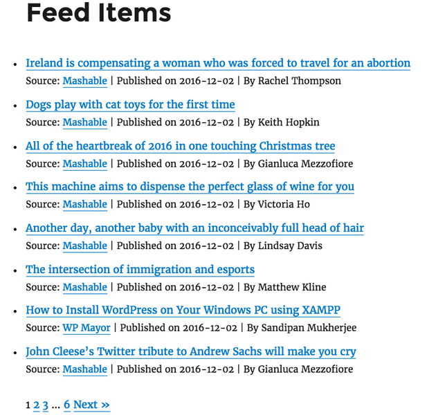 WP RSS Aggregator - Feed Example