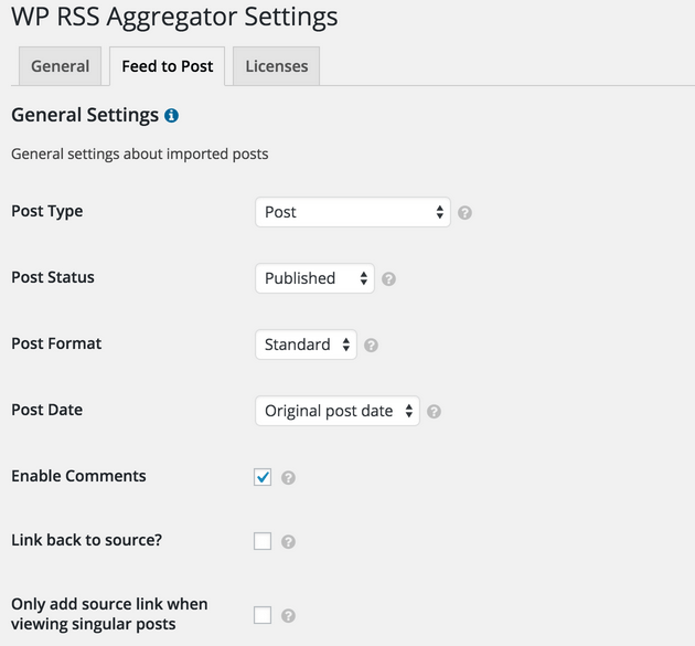 WP RSS Aggregator - Feed to Posts, Custom Post Type Options