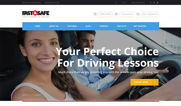 Driving School WordPress Theme