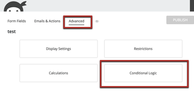 Ninja Forms - Conditional Logic Settings