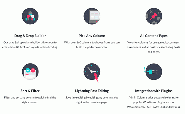 Admin Columns features