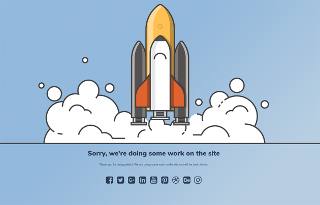 Under Construction Page plugin rocket template