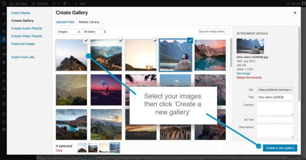 Create a new gallery
