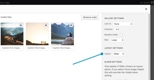 Slider layout