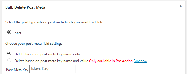 Bulk Delete - Bulk Delete Meta Fields