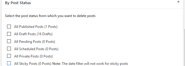 Bulk Delete - Deleting Posts