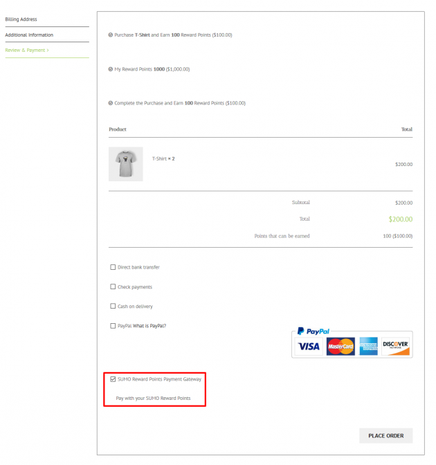 SUMO Reward Points - WooCommerce Points and Rewards - Reward Points Payment Gateway