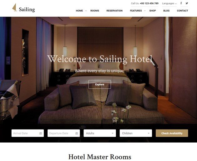 wordpress hotel booking theme