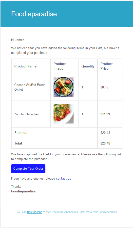 WooCommerce Recover Abandoned Cart - Recovery Email without Coupon Code