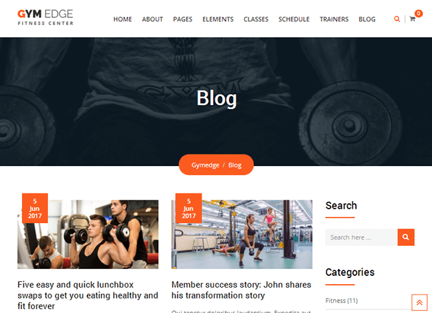 Gym Edge WordPress Theme