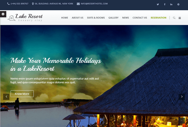 Lake Resort WordPress Theme