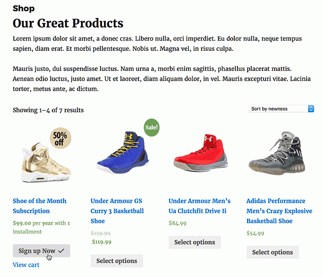SUMO Subscriptions store