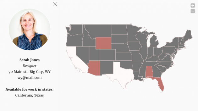WordPress interactive map - details view