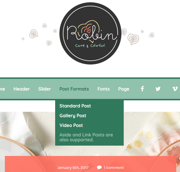 Feminine WordPress Themes - Robin