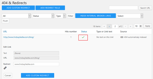 WP Meta SEO - 404 & Redirects, Correction