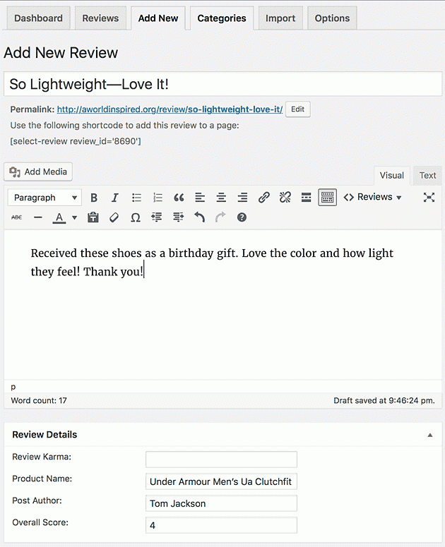 Ultimate Reviews Add Review