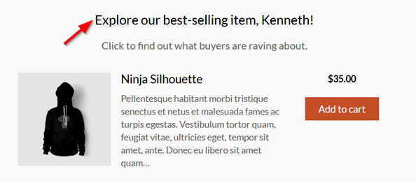 WooCommerce Thank You Page showing Best Seller Item