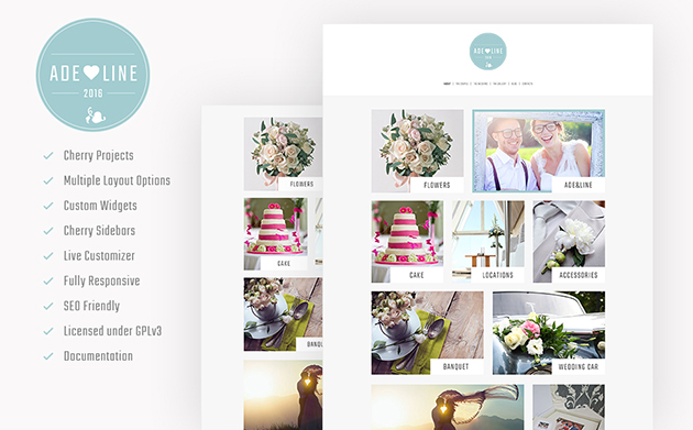 Adeline - Young Couple Photo Album Photography WordPress Theme 
