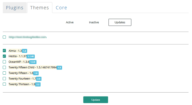BlogVault - Dashboard - My Sites - Updates