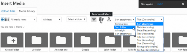 WP Media Folder - Filtering and Ordering.2